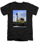 Wood Island Lighthouse Maine - Men's V-Neck T-Shirt