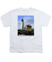 Wood Island Lighthouse Maine - Youth T-Shirt