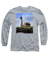 Wood Island Lighthouse Maine - Long Sleeve T-Shirt