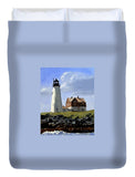 Wood Island Lighthouse Maine - Duvet Cover