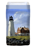 Wood Island Lighthouse Maine - Duvet Cover