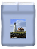 Wood Island Lighthouse Maine - Duvet Cover