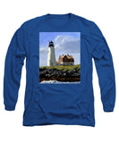 Wood Island Lighthouse Maine - Long Sleeve T-Shirt