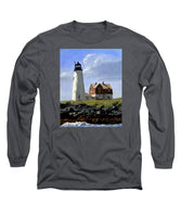 Wood Island Lighthouse Maine - Long Sleeve T-Shirt