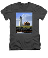 Wood Island Lighthouse Maine - Men's V-Neck T-Shirt