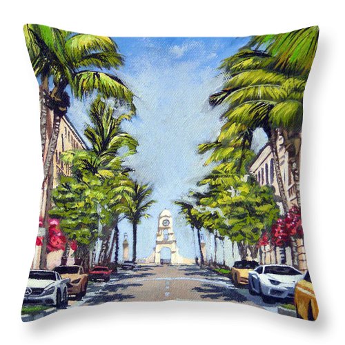 Worth Avenue - Palm Beach Florida - Throw Pillow